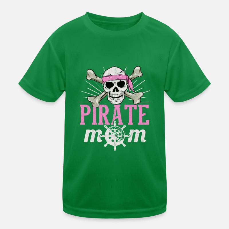 Pirate Mom Caribbean Freebooter Skull Mother Kids Functional T-Shirt