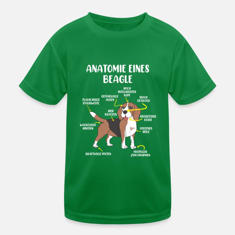 Beagle Anatomie eines Hundes Hundeliebhaber Kinder Funktions-T-Shirt