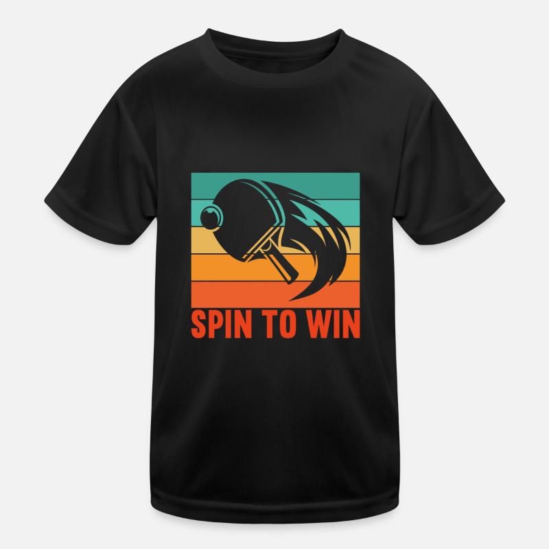 Table Tennis Spin to Win Player Player Kids Functional T-Shirt