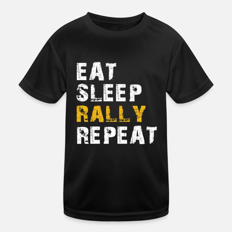 eat sleep rally repeat Kids Functional T-Shirt