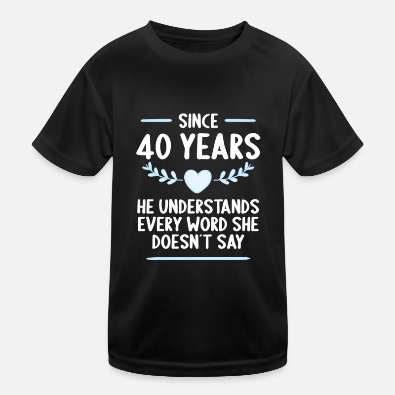 40 years married 40th wedding anniversary Kids Functional T-Shirt