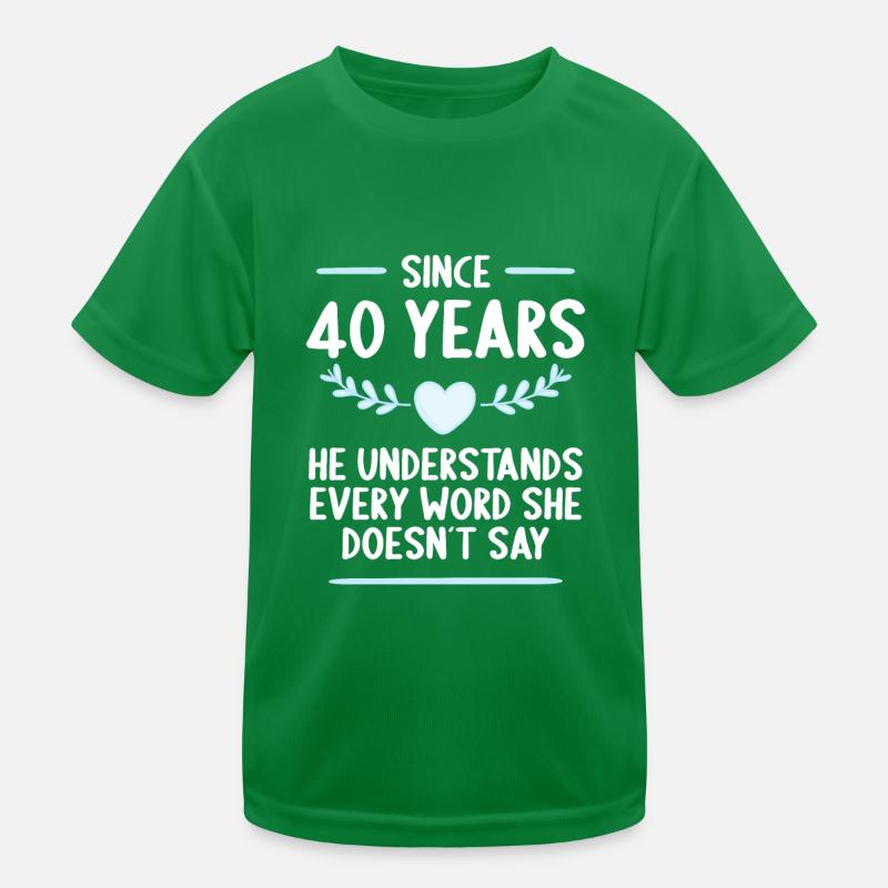 40 years married 40th wedding anniversary Kids Functional T-Shirt