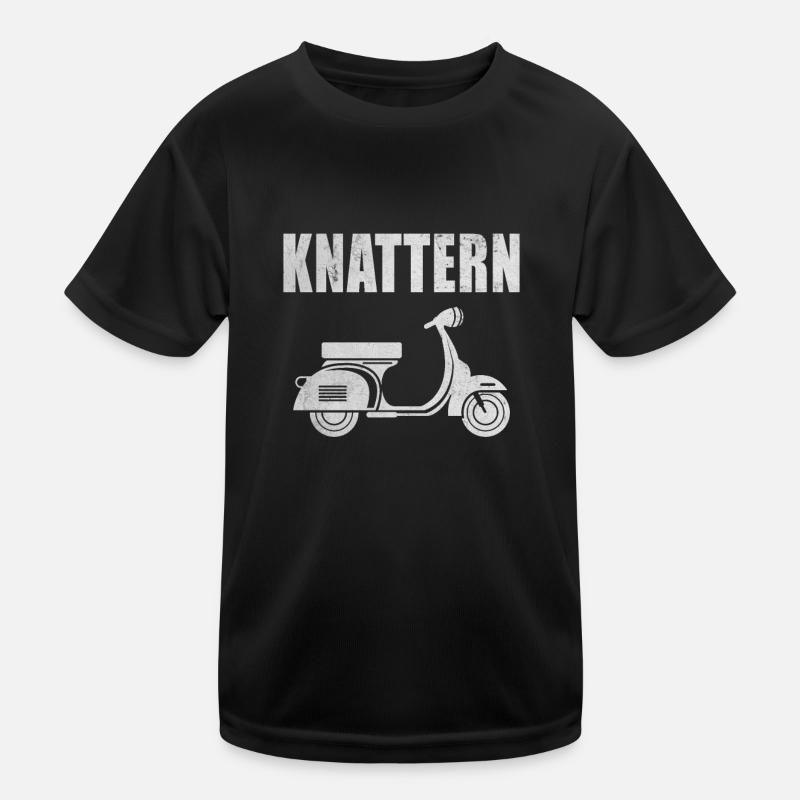 Roller Motorroller Scooter Knattern Rollerfahrer - Kinder Funktions-T-Shirt - Schwarz