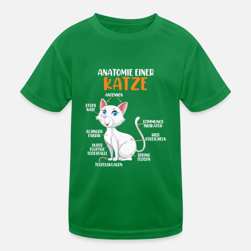 Anatomie einer Katze Kinder Funktions-T-Shirt