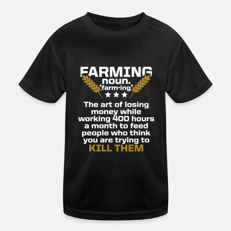 farming farmer Kids Functional T-Shirt