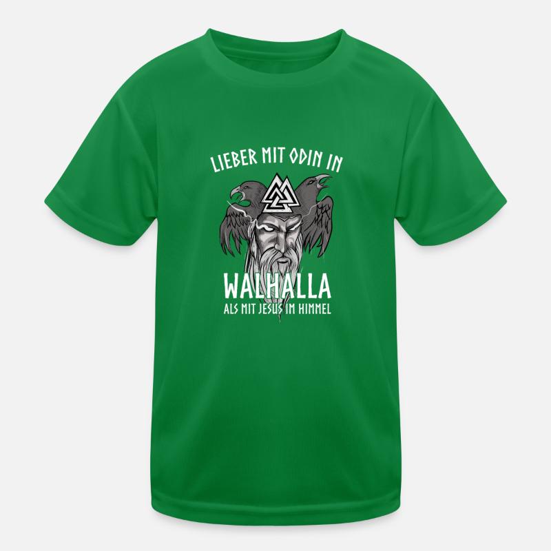 Wikinger Valhalla Walhalla Odin Schildmaid Mjolnir Kinder Funktions-T-Shirt