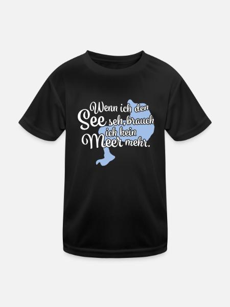 Wenn ich den See seh Fleesensee - Kinder Funktions-T-Shirt - Schwarz - Vorne