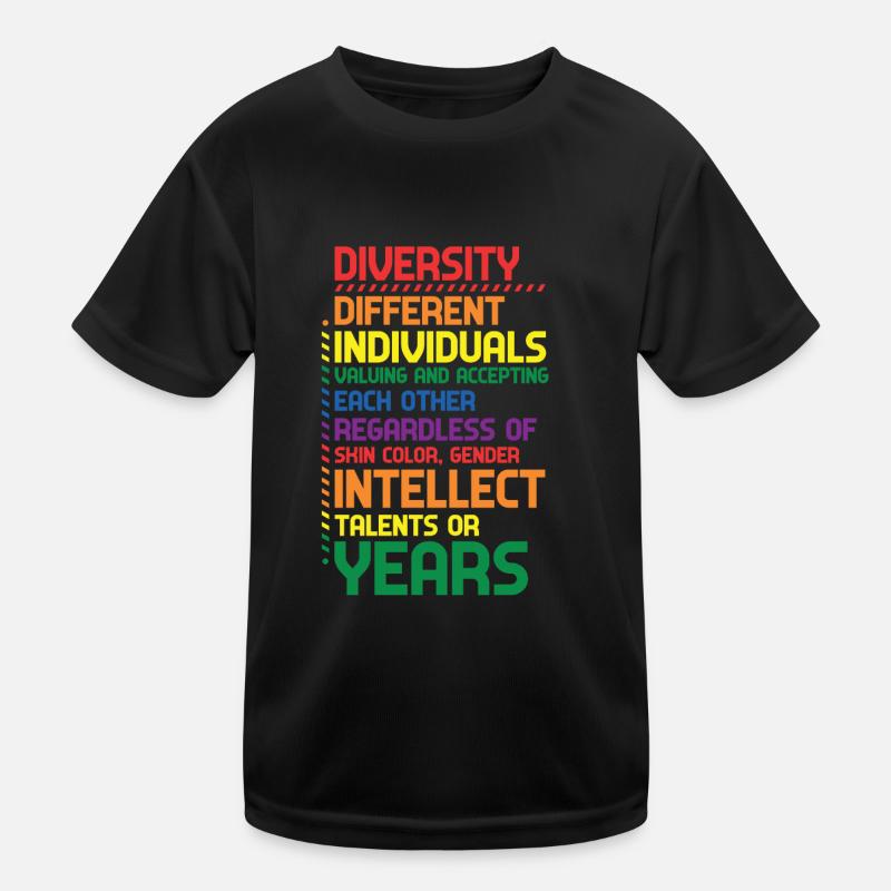 Colorful Rainbow Diversity Diversity Definition Kids Functional T-Shirt