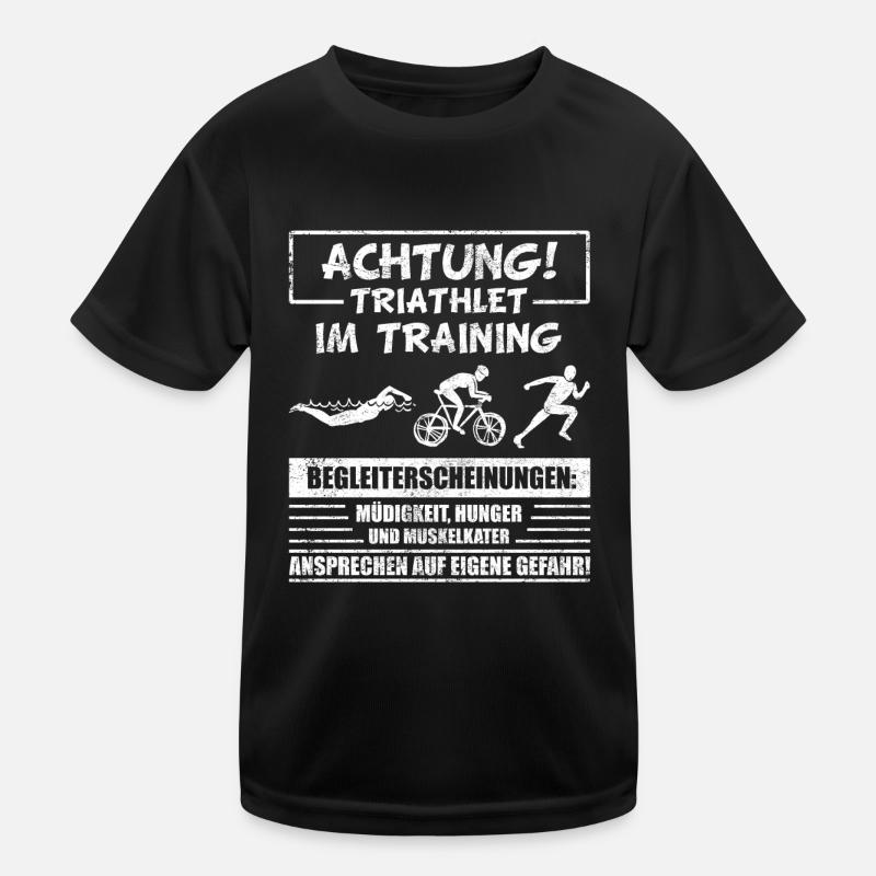 Lustiges Triathlon Triathlet Sprüche Geschenk Kinder Funktions-T-Shirt