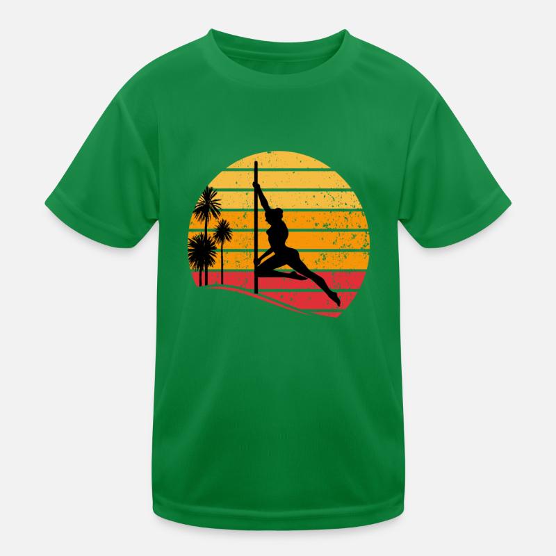 Pole Dancing - Sunset Pole Dance Silhouette Kinder Funktions-T-Shirt