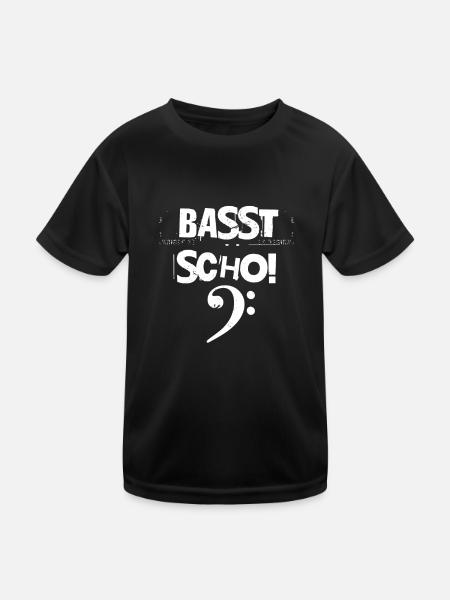 Basst Scho Bayern Bassgitarre Bassist - Kinder Funktions-T-Shirt - Schwarz - Vorne