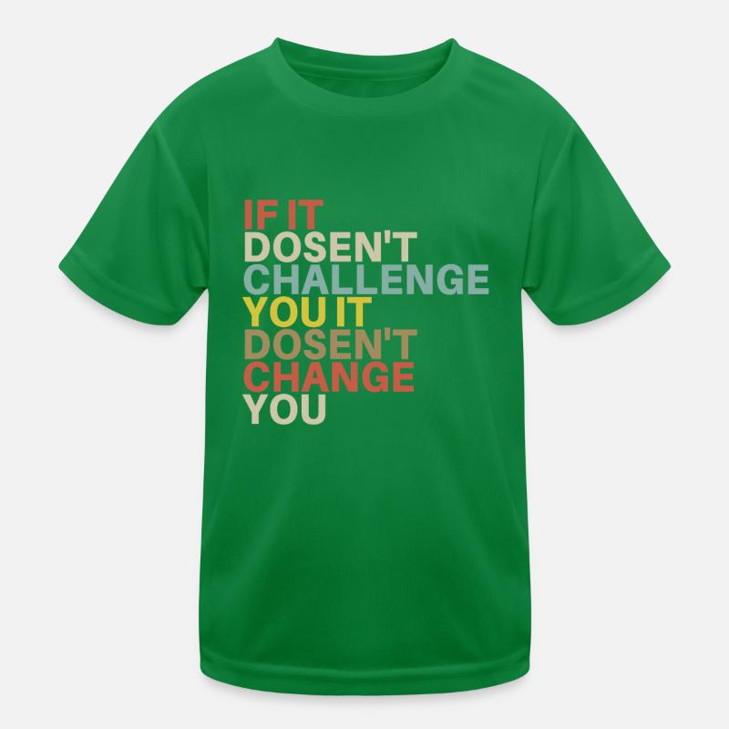 Challenge Yourself Motivational Quote Exercise Fit T-shirt sport Enfant