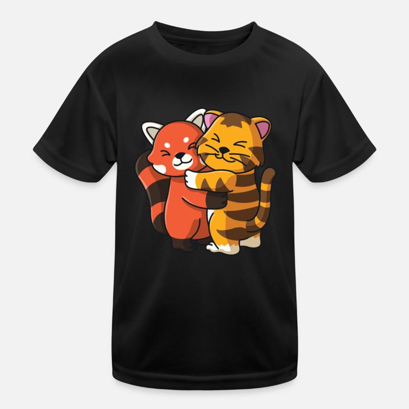 Red Panda Tiger Tabby Cat Hug Cuddle Animals Kids Functional T-Shirt