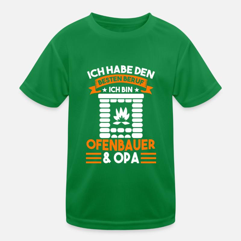 Ofenbauer Opa Großvater Kaminbauer Kinder Funktions-T-Shirt