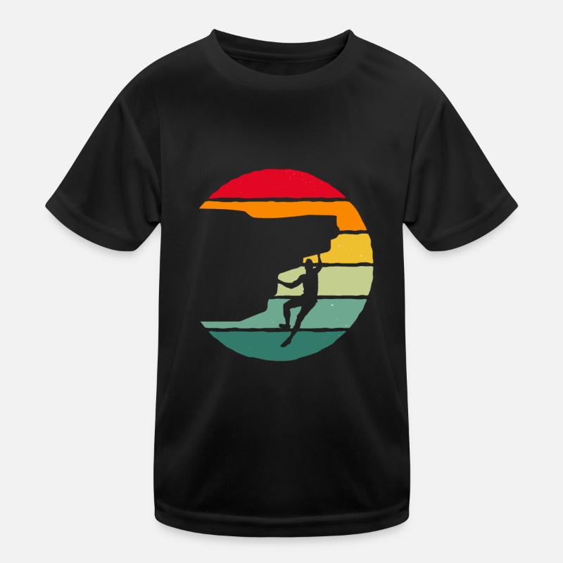 Felsklettern Kletterer Bergsteiger Kletter Kinder Funktions-T-Shirt