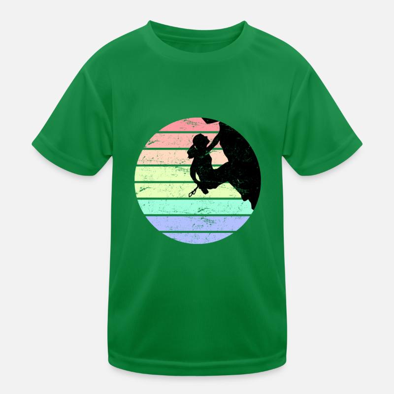 Felsklettern Freiklettern Boulder Vintage Kinder Funktions-T-Shirt