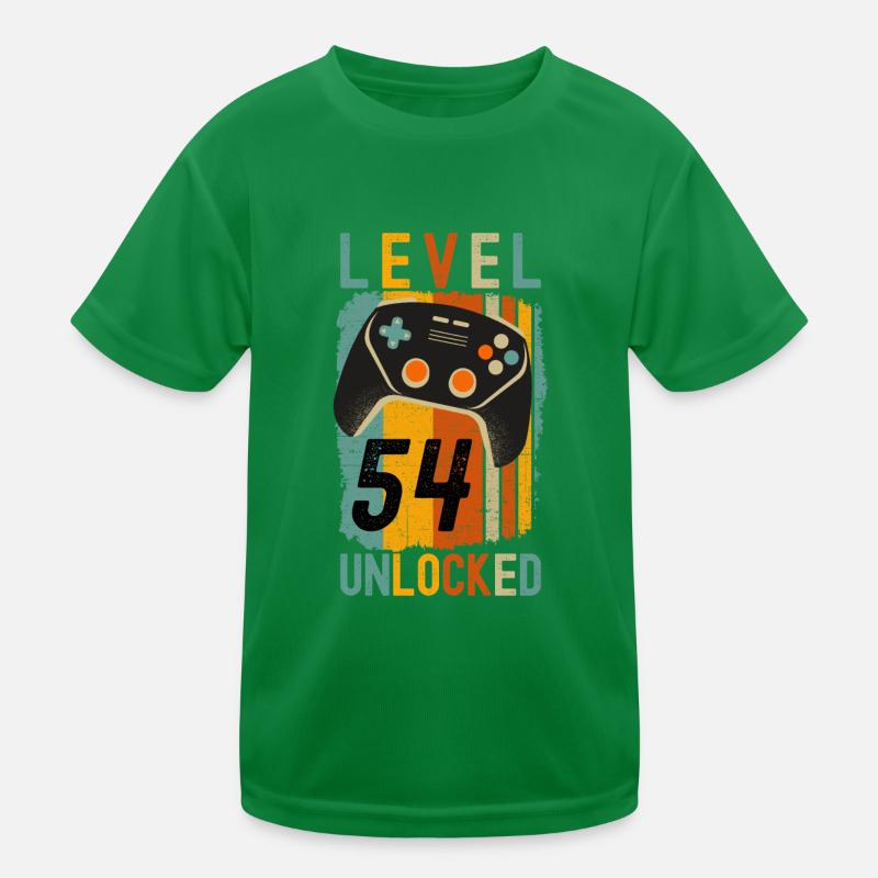 Level 54 Unlocked Funny Gaming Kids Functional T-Shirt