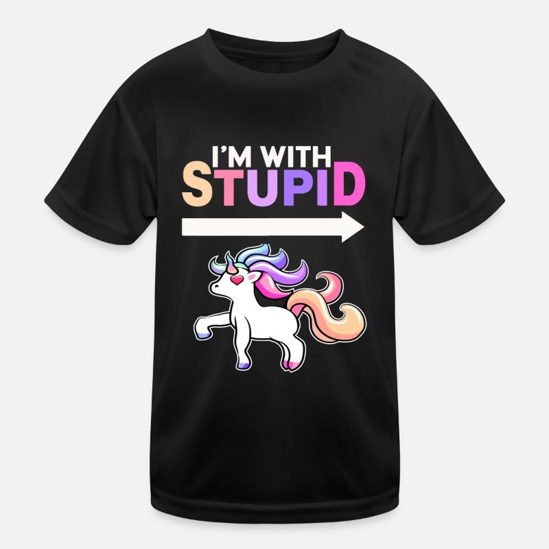 I ́m With Stupid - Unicorn Kids Functional T-Shirt