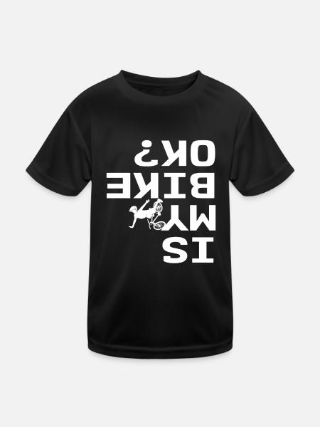 Is My Bike Ok - Kinder Funktions-T-Shirt - Schwarz - Vorne