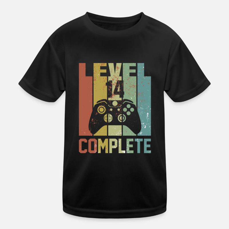 Level 14 Complete Geburtstagsshirt Jugend Geschenk - Kinder Funktions-T-Shirt - Schwarz
