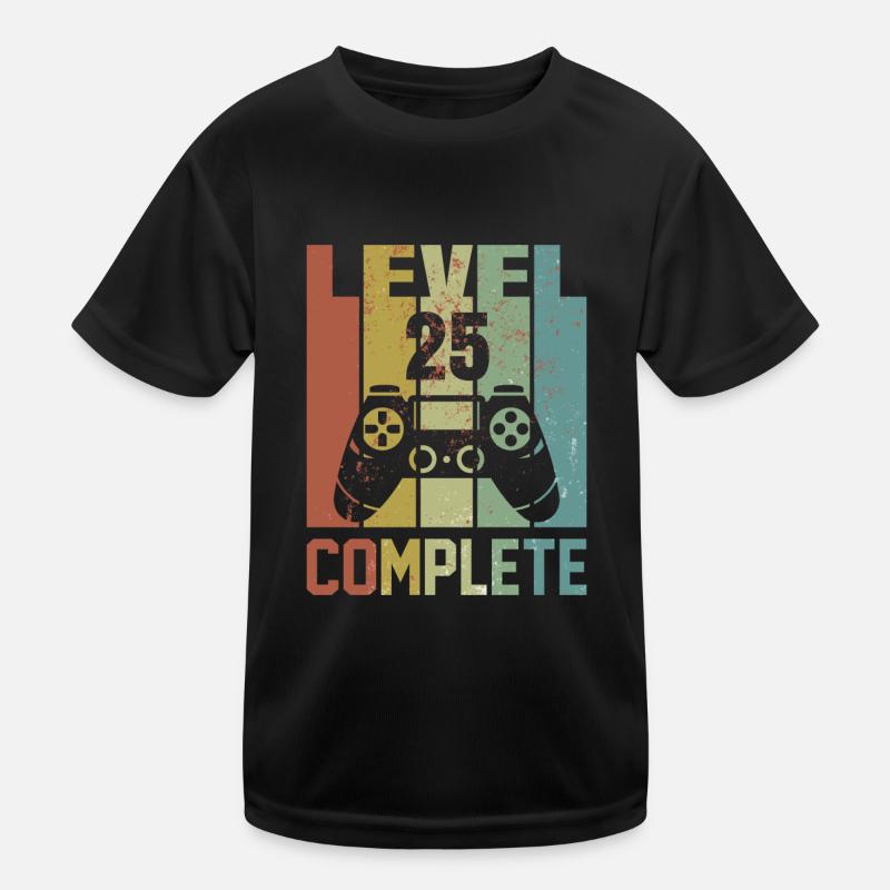 Level 25 complete Geburtstagsshirt Geschenk Kinder Funktions-T-Shirt