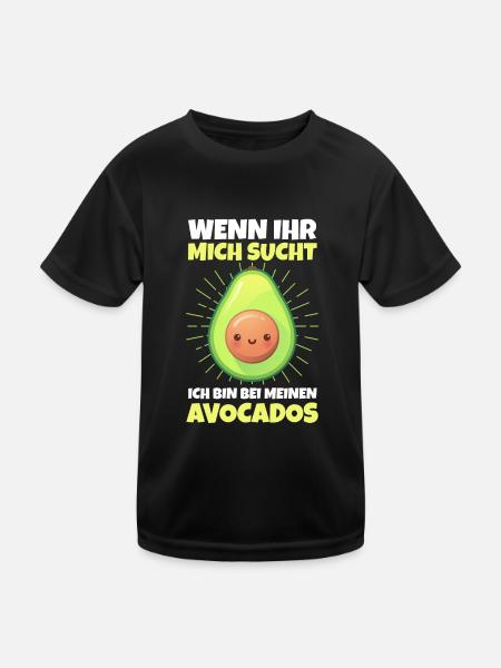 Avocado Züchter - Kinder Funktions-T-Shirt - Schwarz - Vorne