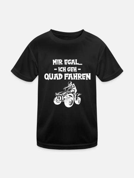 Mir egal Quad - Kinder Funktions-T-Shirt - Schwarz - Vorne