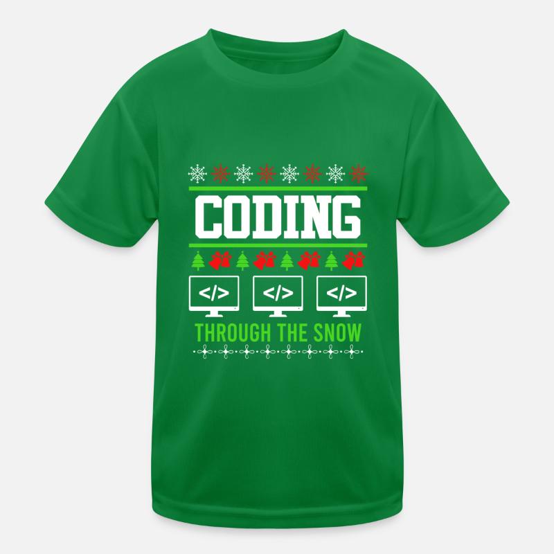 Programmer Christmas Ugly Christmas Coding Kids Functional T-Shirt