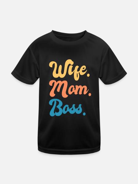 Mama Frau Chef Boss Mutter - Kinder Funktions-T-Shirt - Schwarz - Vorne