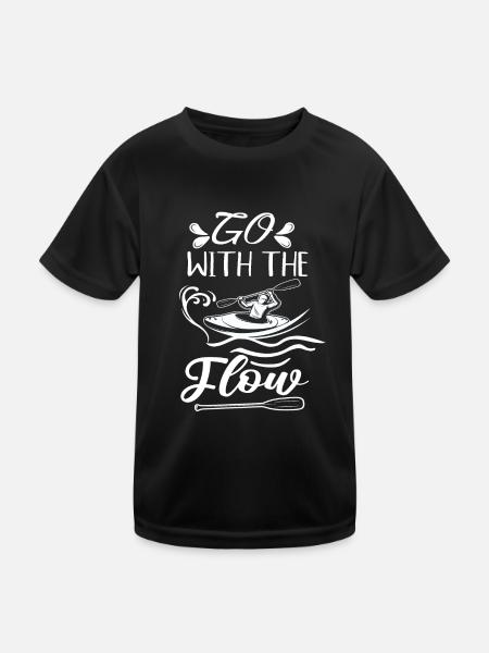 GO WITH THE FLOW - Kinder Funktions-T-Shirt - Schwarz - Vorne