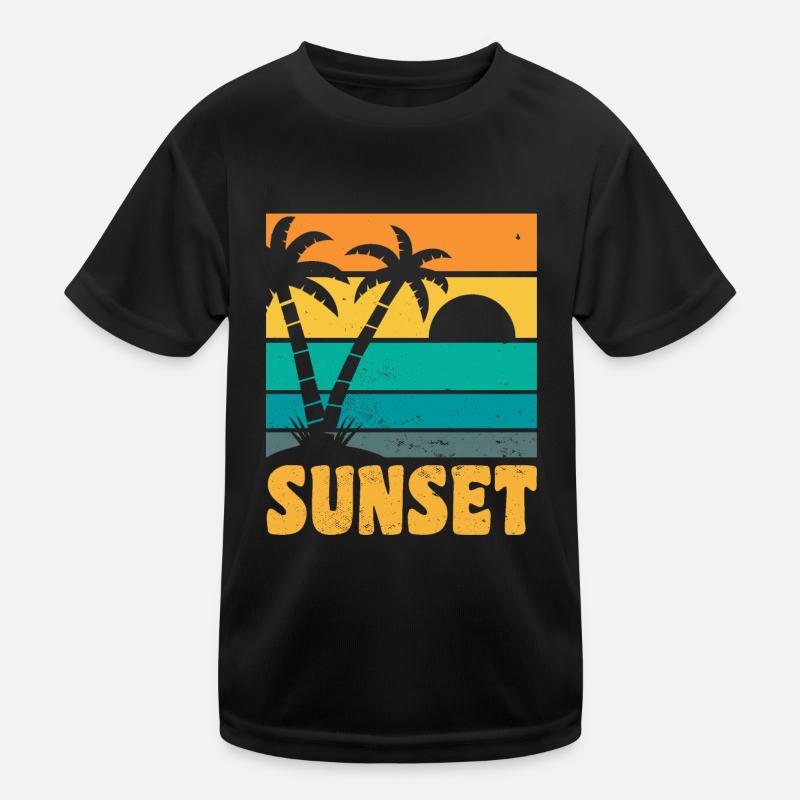 Sunset Retro Style Kids Functional T-Shirt