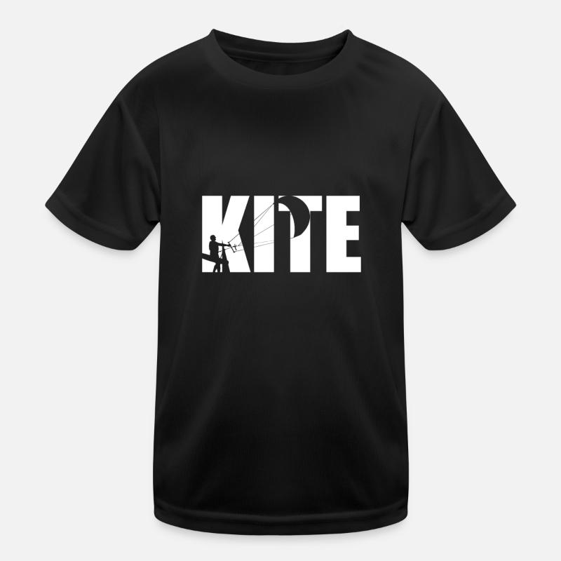 Kite Kiteboarding Kitesurfer Geschenk - Kinder Funktions-T-Shirt - Schwarz