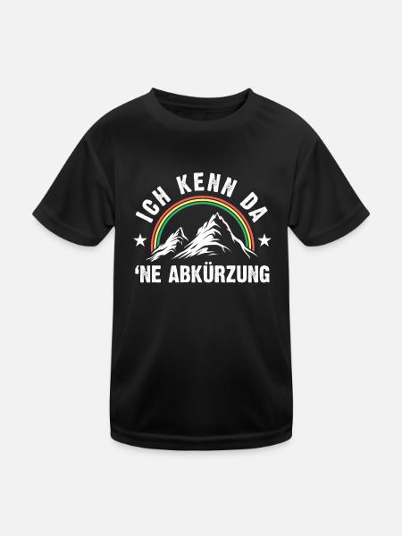 Wandern | Ich kenn da ne Abkürzung - Kinder Funktions-T-Shirt - Schwarz - Vorne