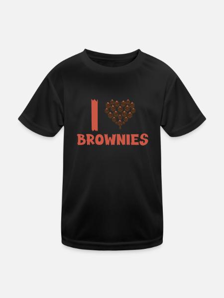 I love brownies - Kids Functional T-Shirt - black - Front