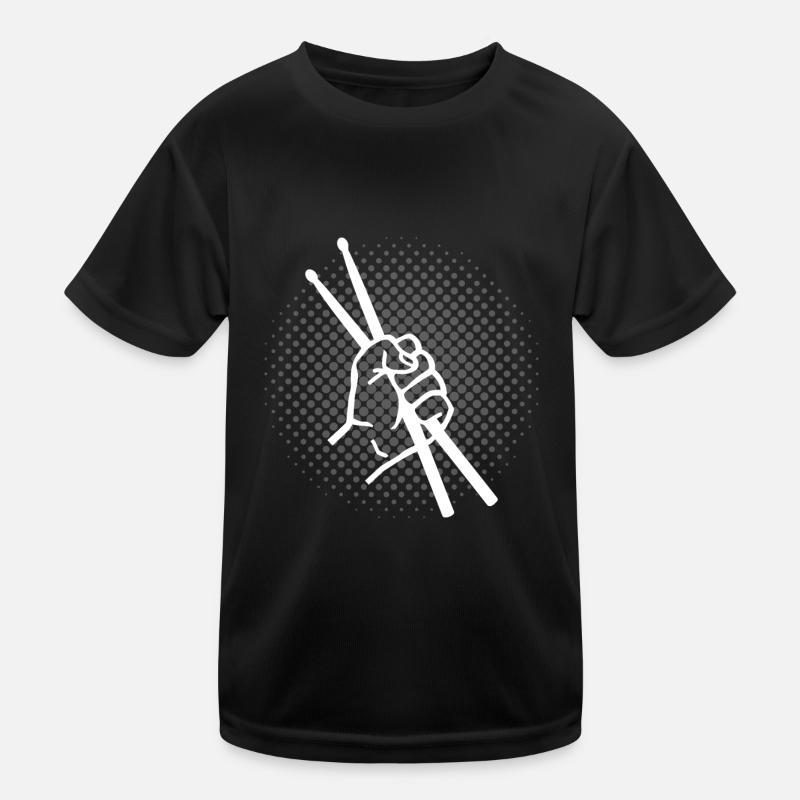 Drummer Drummer Drummer Sticks idea - Kids Functional T-Shirt - black
