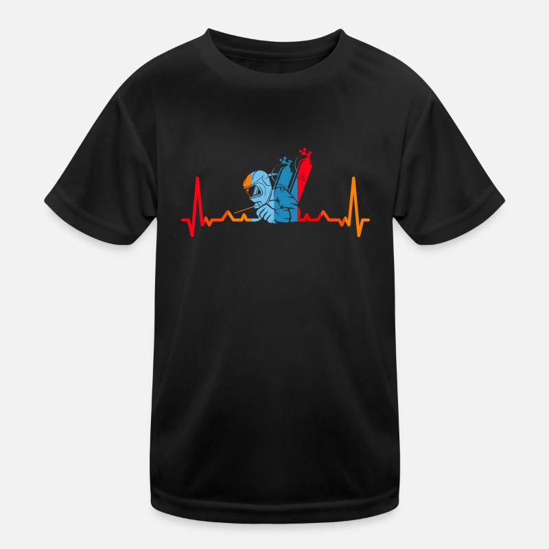 ECG Welding Blacksmith Heartbeat Welder Kids Functional T-Shirt