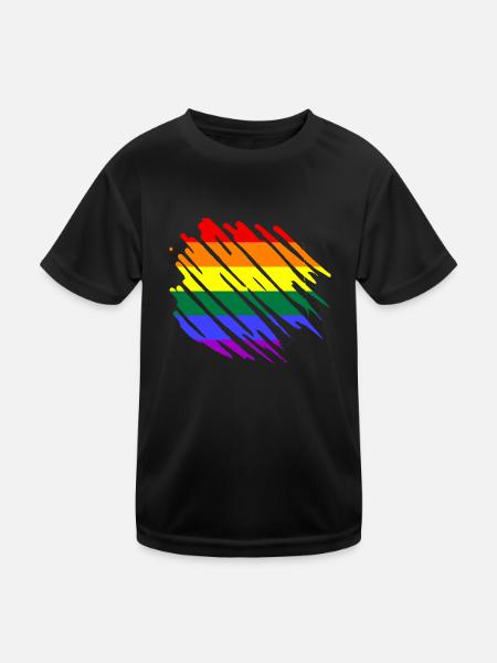 LGBT Rainbow Flag - Kids Functional T-Shirt - black - Front