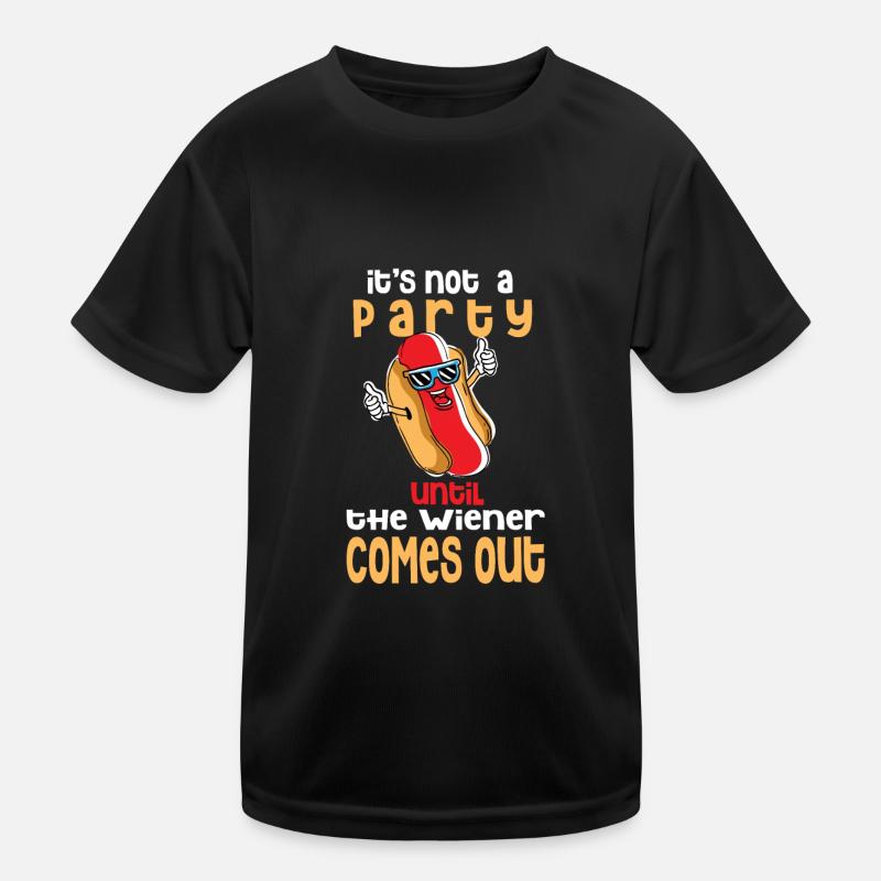 Hotdog Würstchen Wurst im Brötchen Wiener Kinder Funktions-T-Shirt