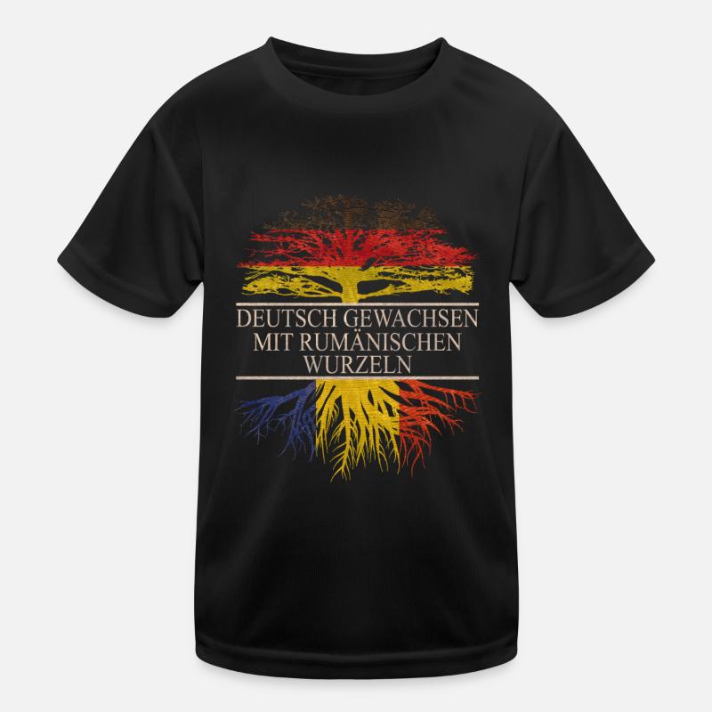 Deutsch gewachsen mit rumänischen Wurzeln Vintage Kinder Funktions-T-Shirt