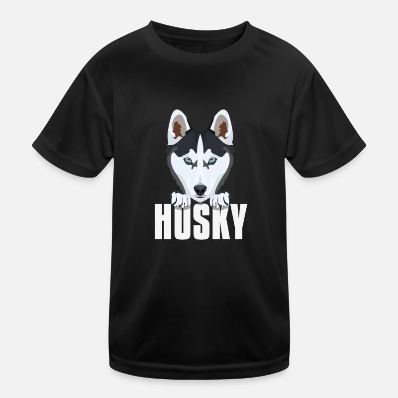 Lächelnder Husky Kinder Funktions-T-Shirt