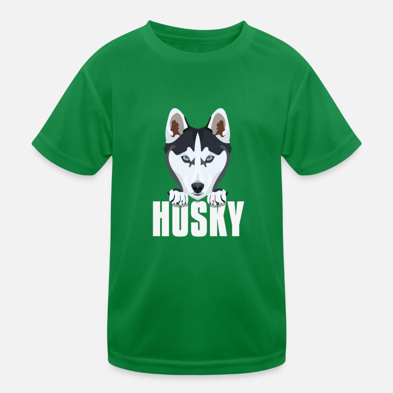 Lächelnder Husky Kinder Funktions-T-Shirt