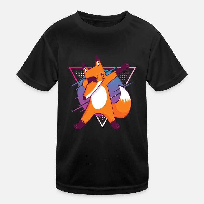 Kinder Fuchs Dabbing Fox Dab Fox in 90s Kinder Funktions-T-Shirt