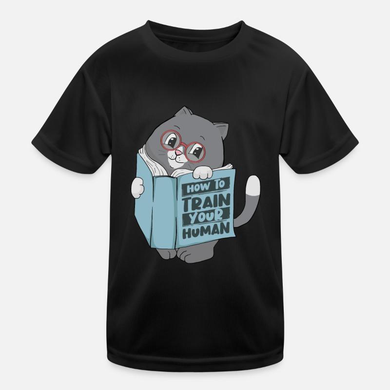 Funny Cat Read Book Kids Functional T-Shirt