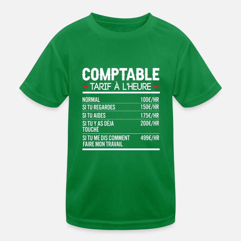Comptable Idée Cadeau Humour Comptabilité T-shirt sport Enfant