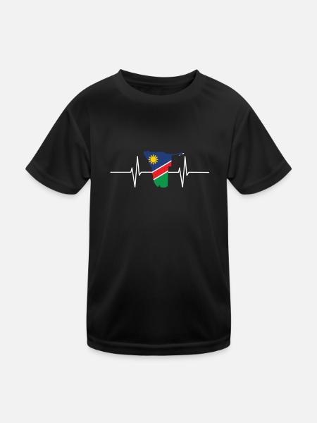 Namibia Herzschlag Flagge Vintage Namibia - Kinder Funktions-T-Shirt - Schwarz