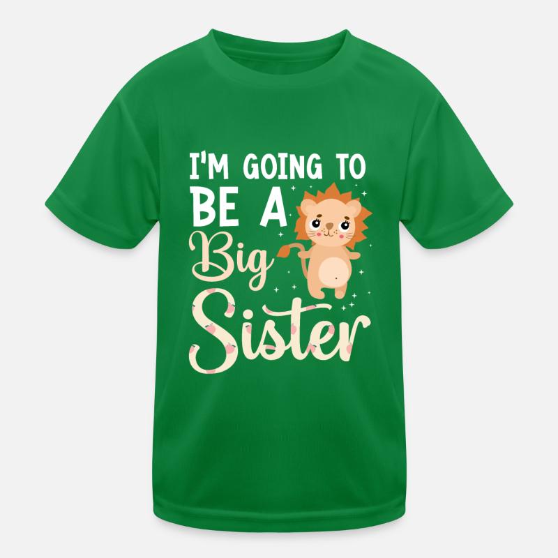 Werde Große Schwester Big Sis Kinder Funktions-T-Shirt