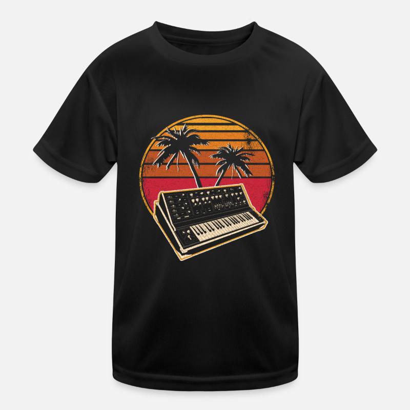 Analog Synthesizer Vintage 70s Sunset Synth Kids Functional T-Shirt