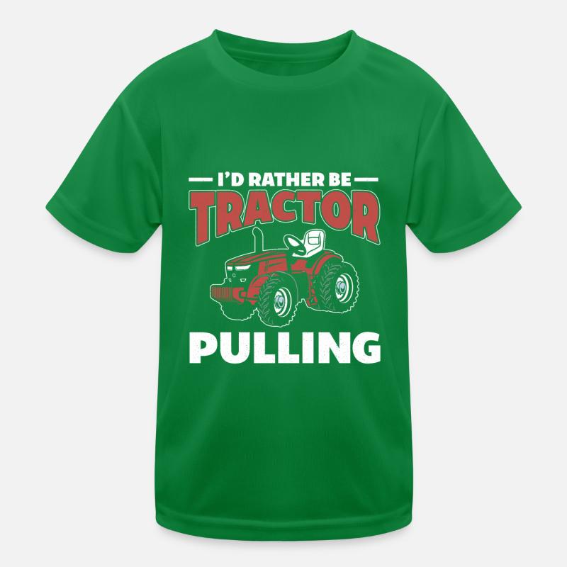 Tractor Pulling Tractor Trekker Farmer Farmer Kids Functional T-Shirt