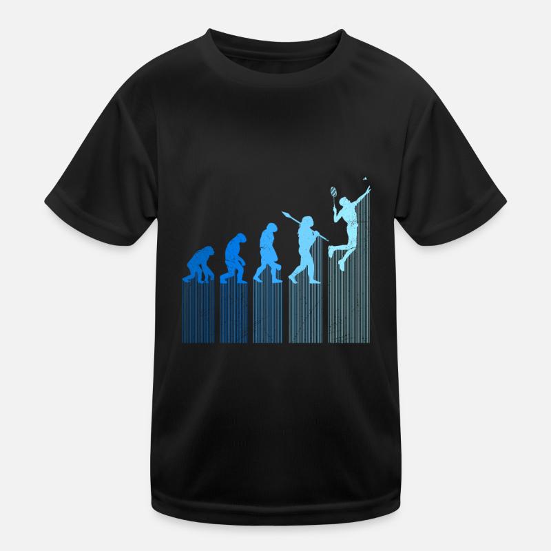 Joueur de badminton Evolution Singe Développement Humain T-shirt sport Enfant