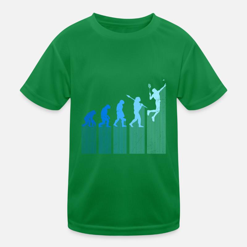 Badmintonspieler Evolution Affe Mensch Entwicklung Kinder Funktions-T-Shirt